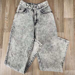 Vintage 1989 Levi's 900 Series Junior's 3 Black Acid Wash Straight Leg Mom Jeans